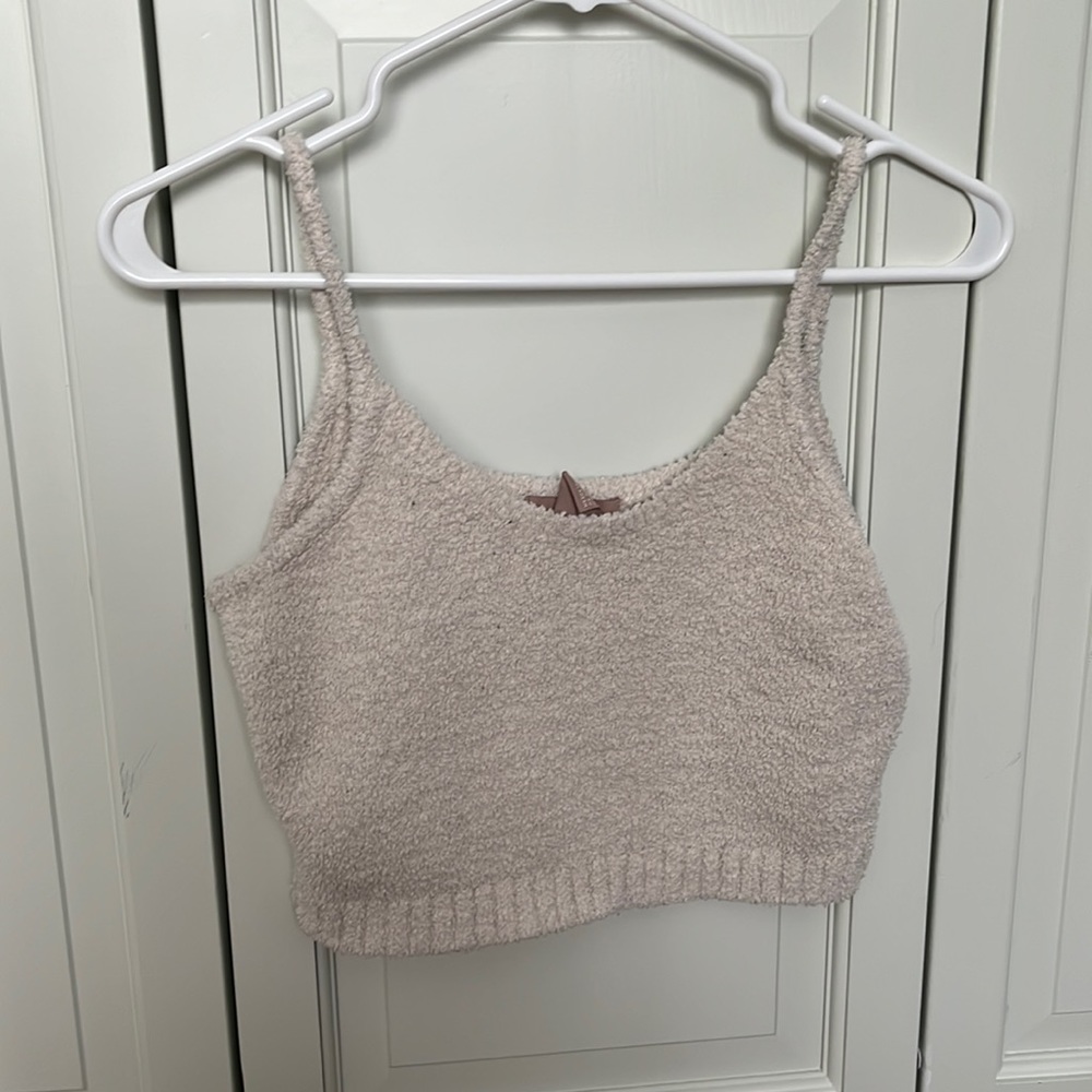 Fuzzy cropped shirt